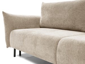Miniaturka 8 - Beżowa sofa tapicerowana z szerokim siedziskiem i cienkimi nóżkami