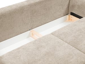 Miniaturka 9 - Beżowa sofa tapicerowana z funkcją spania i wygodnym siedziskiem