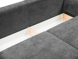 Miniaturka 26 - Antracytowa sofa tapicerowana z funkcją spania i pojemnikiem na pościel