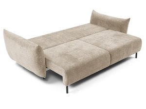 Miniaturka 5 - Beżowa sofa tapicerowana z funkcją spania w stylu minimalistycznym