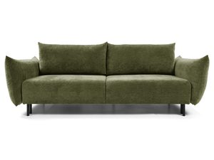 Miniaturka 10 - Oliwkowa sofa tapicerowana z prostymi liniami i cienkimi nóżkami