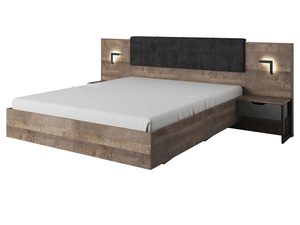 Miniaturka 4 - Drewniane łóżko z tapicerowanym zagłówkiem, nowoczesny design