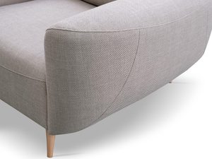 Miniaturka 12 - Beżowy fotel tapicerowany z wygodnymi podłokietnikami w stylu minimalistycznym