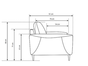 Miniaturka 13 - Rysunek techniczny z wymiarami boho fotela