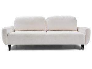 Miniaturka 1 - Beżowa sofa tapicerowana z drewnianymi nóżkami w stylu skandynawskim