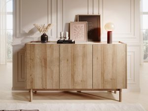 Miniaturka 2 - Komoda drewniana z dekoracjami w stylu skandynawskim