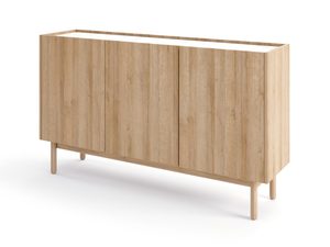 Miniaturka 1 - Komoda drewniana z jasnego dębu na cienkich nóżkach