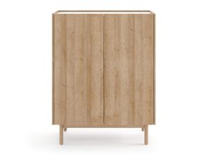 Miniaturka 6 - Komoda dębowa z pionowym układem frontów, nowoczesny design