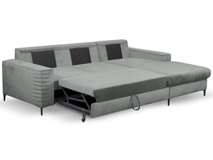 Miniaturka 3 - Rozkładany narożnik modułowy z pojemnikiem na pościel, nowoczesny styl