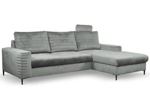 Miniaturka 1 - Jasnoszary narożnik modułowy z funkcją spania i pojemnikiem