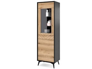 Miniaturka 3 - Witryna loftowa z czarną podstawą i ozdobnym dekorem w jodełkę