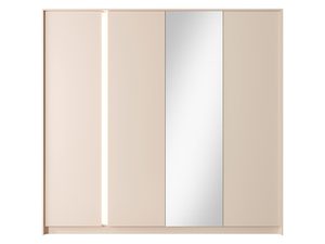 Miniaturka 1 - Przesuwna szafa z jasnymi frontami i lustrzanymi drzwiami do stylowej sypialni