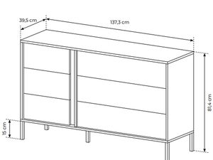 Miniaturka 13 - Rysunek techniczny komody z wymiarami