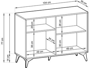 Miniaturka 4 - Rysunek techniczny komody z wymiarami dokładnymi