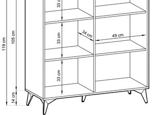 Miniaturka 4 - Wymiary techniczne komody z półkami