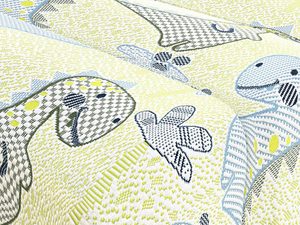 Miniaturka 3 - Dzianinowy pokrowiec z wzorem motyli w kolorze żółtym i niebieskim