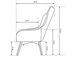Miniaturka 4 - Fotel tapicerowany z dekoracyjnym pikowaniem, schemat techniczny