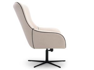 Miniaturka 16 - Beżowy fotel tapicerowany z obrotową podstawą w stylu skandynawskim