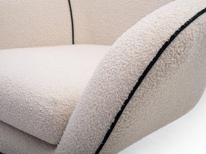 Miniaturka 18 - Beżowy fotel tapicerowany z czarnymi nogami w stylu nowoczesnym