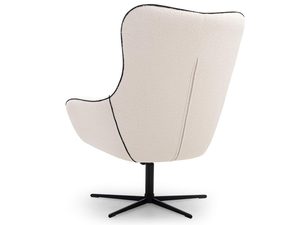 Miniaturka 9 - Beżowy fotel tapicerowany z dekoracyjnym przeszyciem w stylu glamour