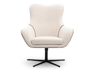 Miniaturka 7 - Beżowy fotel tapicerowany z wyprofilowanym oparciem w stylu nowoczesnym