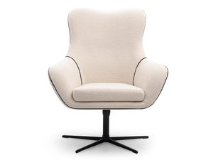 Miniaturka 13 - Beżowy fotel tapicerowany z wysokim oparciem w stylu glamour