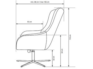 Miniaturka 20 - Rysunek techniczny fotela obrotowego