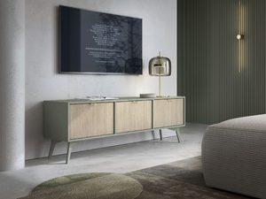 Miniaturka 3 - Aranżacja salonu z szafką RTV i minimalistycznym wystrojem