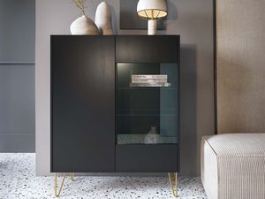 Miniaturka 3 - Witryna glamour z czarną podstawą i szklaną witryną