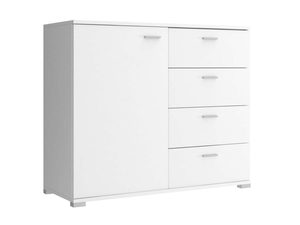 Miniaturka 1 - Biała komoda z czteroma szufladami, styl nowoczesny