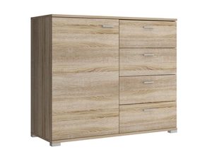 Miniaturka 5 - Komoda z drewna dębowego z czterema szufladami, styl skandynawski