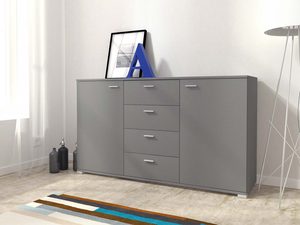 Miniaturka 4 - Nowoczesna komoda do pokoju w kolorze szarym