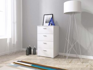 Miniaturka 4 - Biała komoda z czteroma szufladami, styl skandynawski