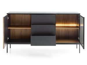 Miniaturka 2 - Komoda czarna z trzema szufladami oraz podświetleniem