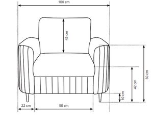 Miniaturka 5 - Schemat techniczny fotela z miękkim oparciem