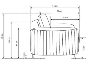 Miniaturka 6 - Rysunek techniczny fotela z eleganckim pikowaniem