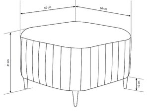 Miniaturka 3 - Puf tapicerowany z pionowym przeszyciem, schemat techniczny