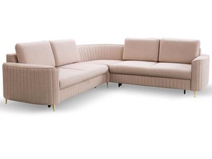 Miniaturka 1 - Narożnik modułowy w beżowym kolorze z głębokim siedziskiem