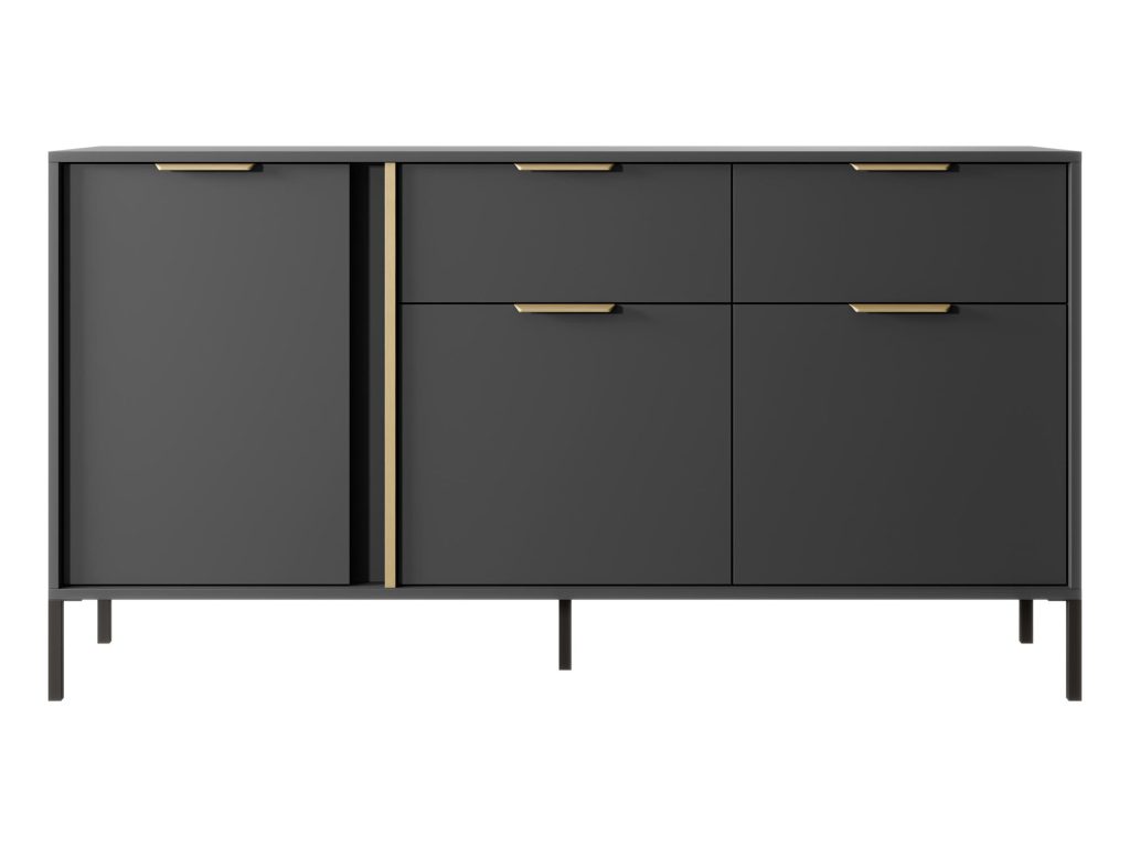 Elegancka Komoda Mars 153 cm z Metalowymi Nogami Czarnymi