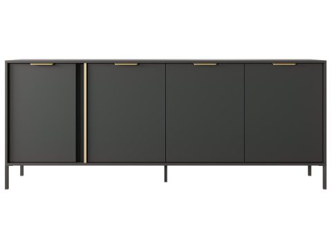 Czarna komoda ze złotym akcentem do salonu