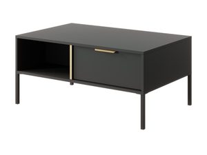 Miniaturka 3 - Nowoczesny stolik kawowy z czarnym blatem i złotymi uchwytami