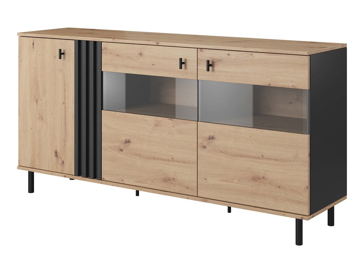 Elegancka Komoda 165cm PULSAR z Przeszkleniem