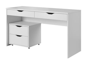 Miniaturka 2 - Białe biurko z szufladami, minimalistyczny design