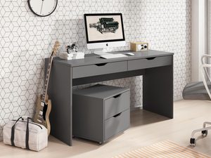 Miniaturka 6 - Nowoczesne biurko w kolorze grafitowym z szufladami