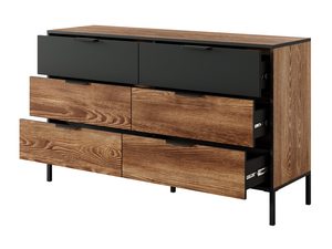 Miniaturka 11 - Komoda z drewnianymi frontami i czarnymi metalowymi detalami do industrialnego wnętrza