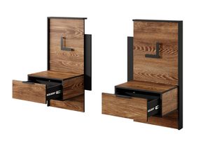 Miniaturka 20 - Drewniane szafki nocne z czarnymi metalowymi detalami do nowoczesnej sypialni