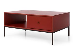 Miniaturka 5 - Szafka RTV czerwona z przesuwaną przestrzenią i czarną ramą