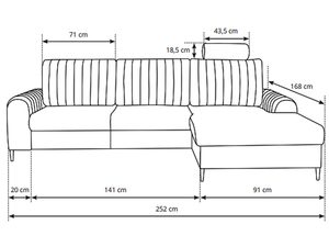 Miniaturka 21 - Rysunek techniczny sofy narożnej