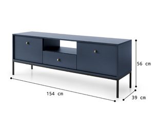 Miniaturka 20 - Granatowa szafka RTV z wymiarami technicznymi