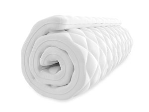 Miniaturka 2 - Cienki materac nawierzchniowy z pianką kokosową i białym pokrowcem